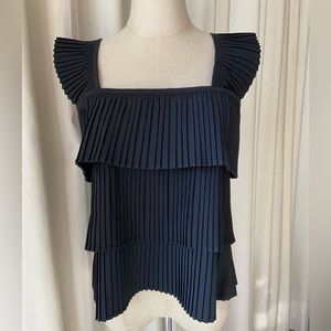 J. Crew | Black Pleated Top | Small